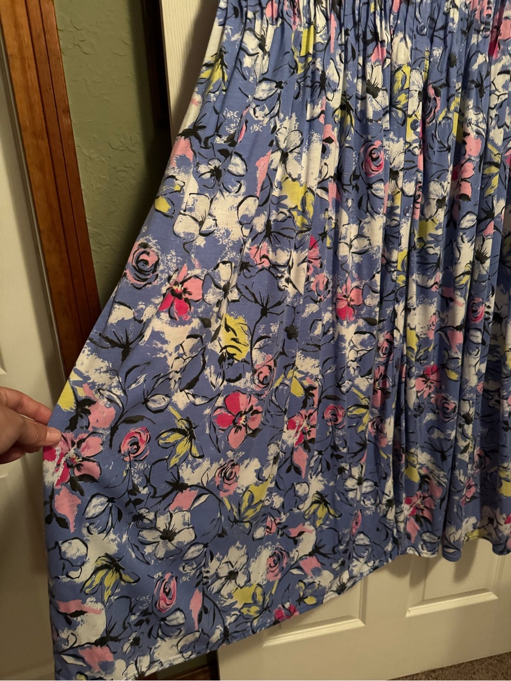 Woman Within Sz 30/32 (4X) Floral Maxi Dress Pink & Yellow Accents - Picture 8 of 12
